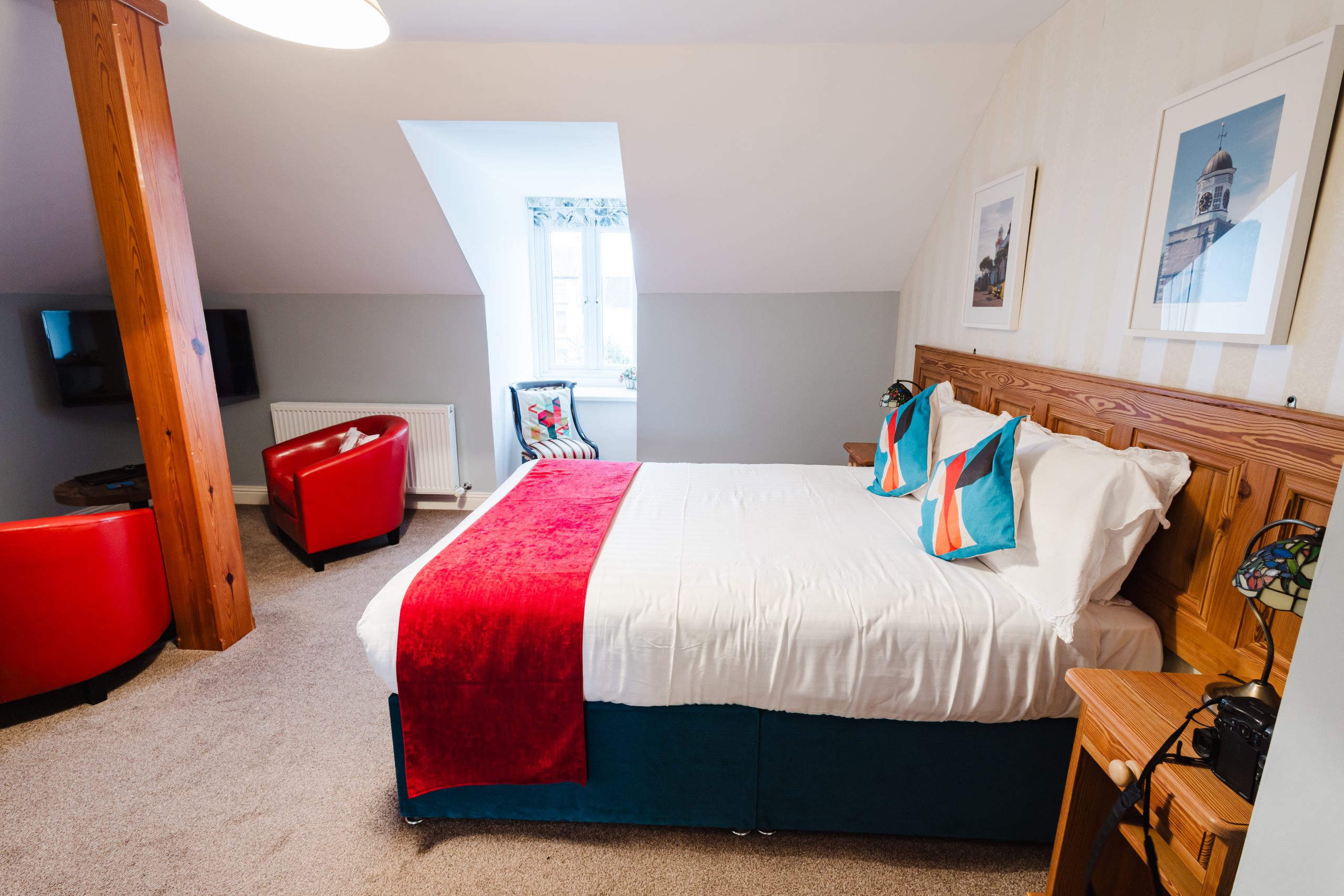 King bed in Room 6 on second floor at Avonmore House B&B